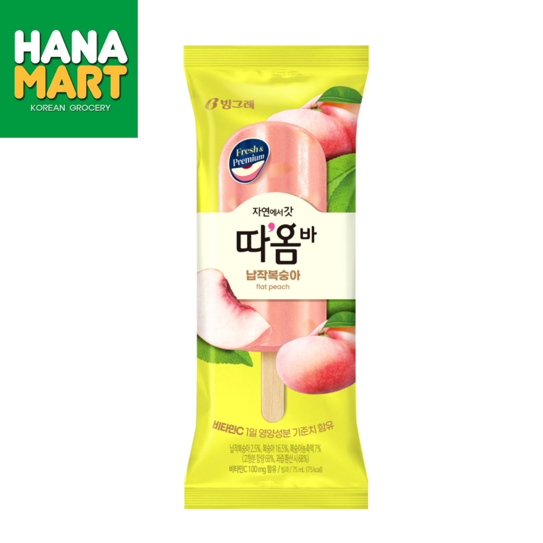 Binggrae Tahom Ice Bar Flat Peach 따옴바 납작복숭아 75ML