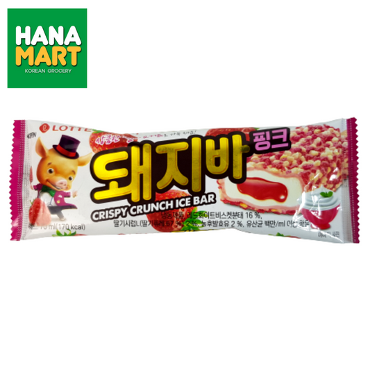 Lotte Pink Crispy Crunch Ice Bar 돼지바