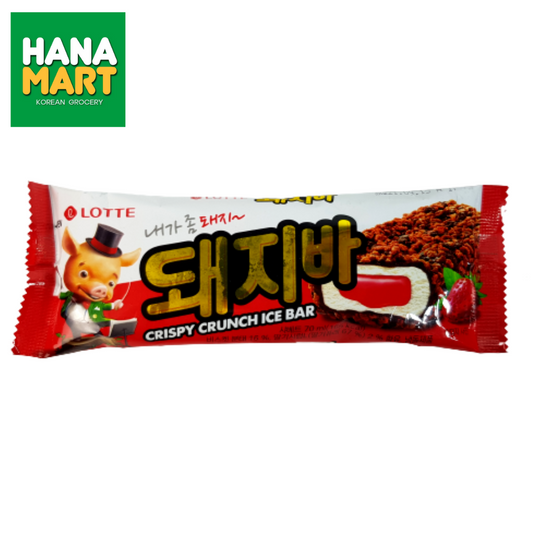 Lotte Crispy Crunch Ice Bar Strawberry  돼지바