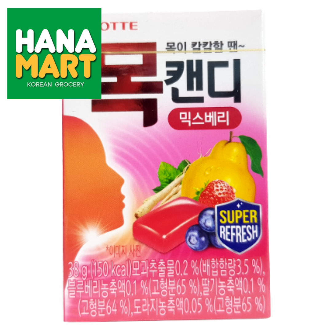 Lotte Mok Candy Mix Berry 목캔디 믹스베리 38g